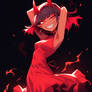 Devil girl in red dress