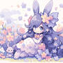 Rabbit girl with light purple hair