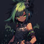 Green-haired girl