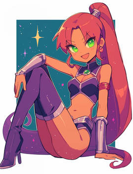 starfire with a ponytail