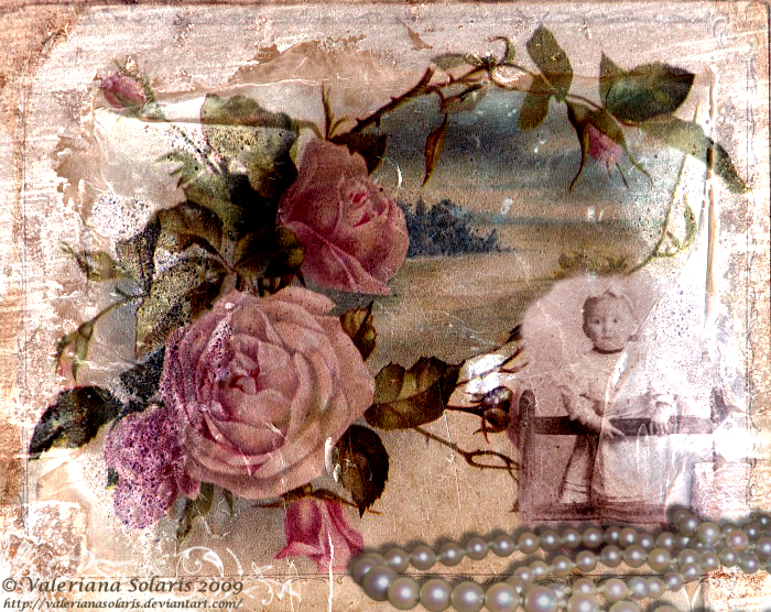 Vintage Collage with Roses
