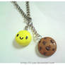 Happy face and cookie necklace