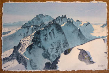 Tatra mountains watercolor by dominikmellen