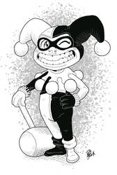 harley quinn black and white on