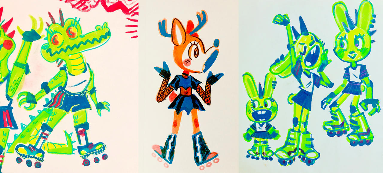 Deviantart Furry Racing Furry Roller Derby Concepts by frostfire14 on DeviantArt