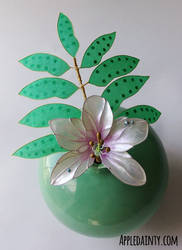 Orchid and Fern Hair Pin