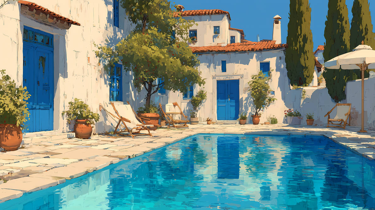 Azure Courtyard by lofipromt on DeviantArt