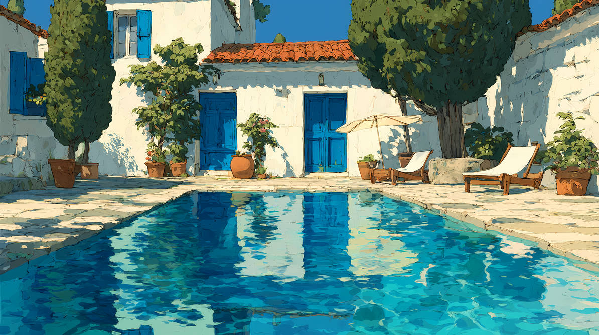 Azure Courtyard by lofipromt on DeviantArt