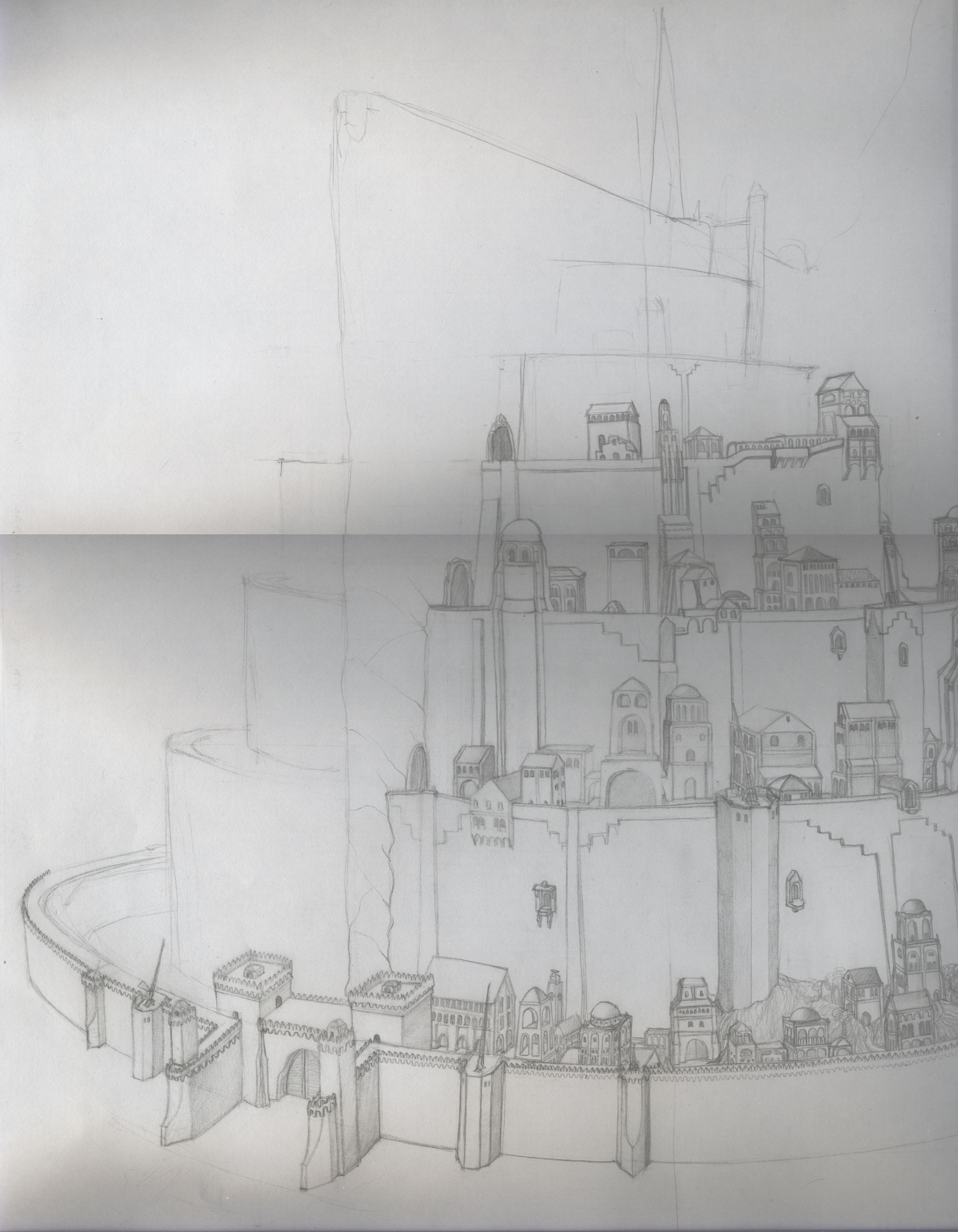 minas tirith sketch