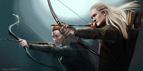 Tauriel and Legolas Digital Painting