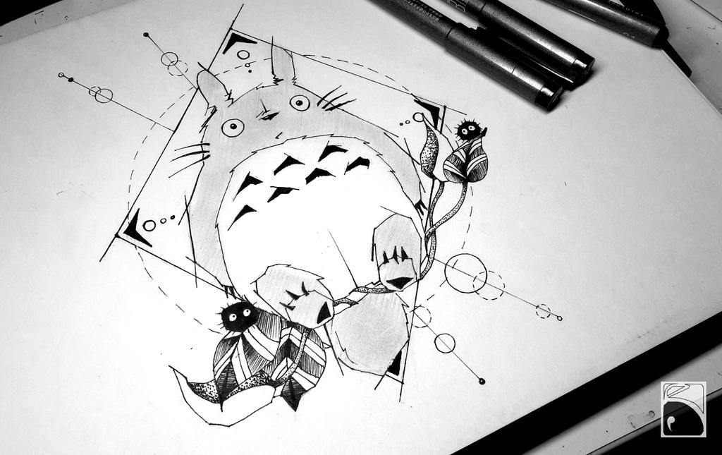 Geometric Totoro Tattoo By Shioniart On Deviantart Geometric Totoro Tattoo By Shioniart On Deviantart