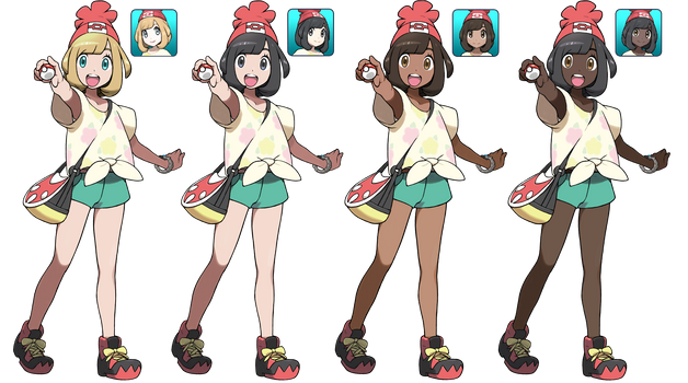 Pokemon Sun and Moon Female Trainer Alternates