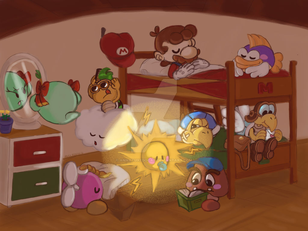 Mario Sleepover Mario Sleepover by AnnaTuxedocat on DeviantArt