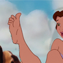 Belle raised her leg