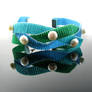 Bead loomed and braided bracelet with pearls