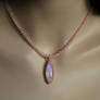 Rose golden wire knit necklace with moonstone