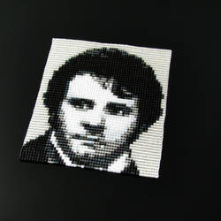 Colin Firth bead loomed portrait