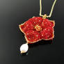 Beaded Tudor Rose pendant