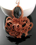 Octopus pendant with larvikite