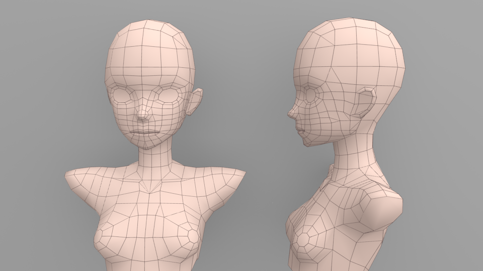 pic Anime Head Base Female 3d anime figure base female bust by