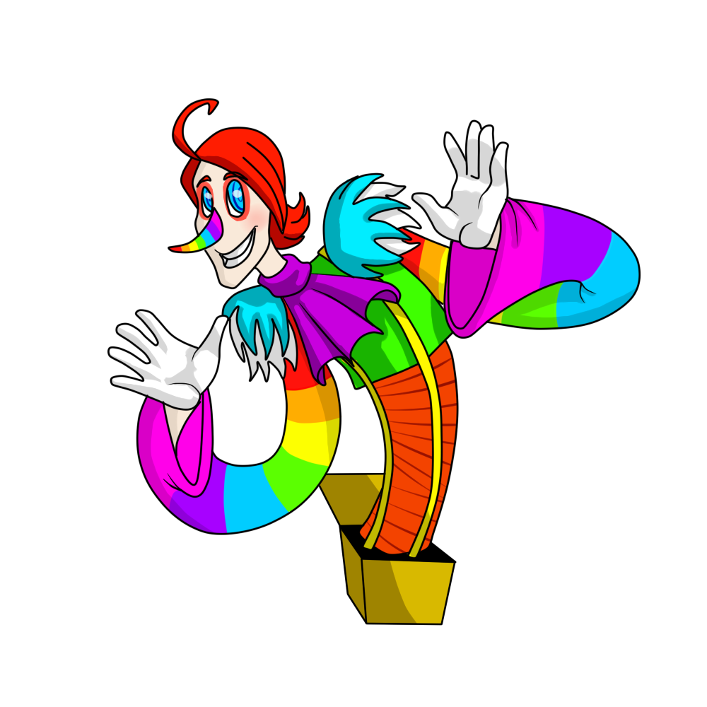 Transparent background Rainbow Laughing Jack!