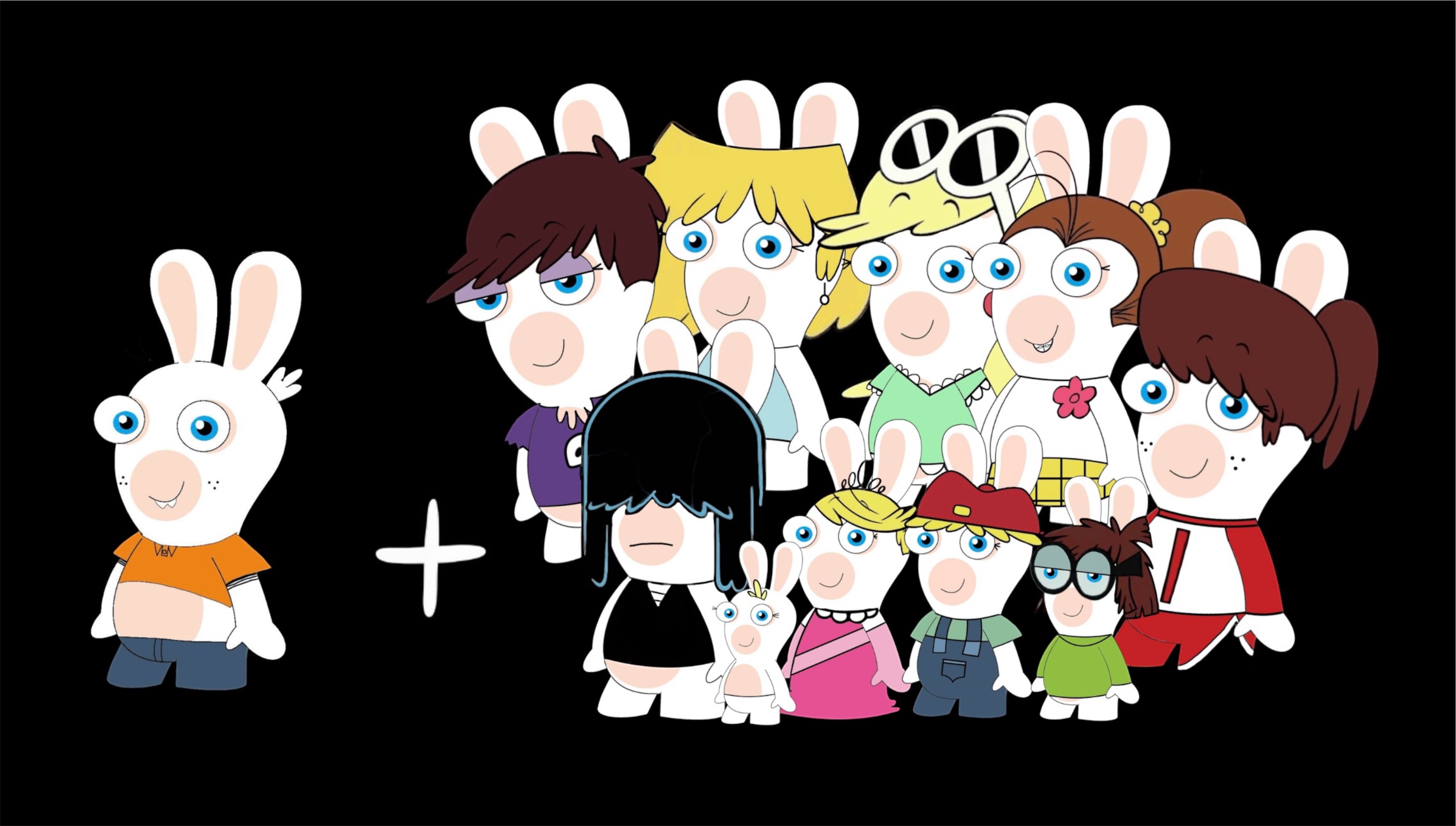 Loud Rabbits Characters 1 Rabbid boy, 10 Rabbid Girls (Rabbid Loud House) by garzaade000 on ...