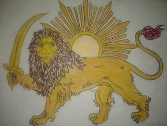 Lion and sun