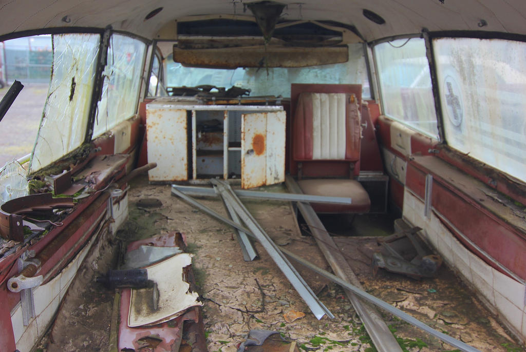 Inside a '63 Pontiac ambulance