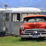 Dodge and vintage trailer