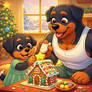 Christmas Celebrations - Rottweiler Family