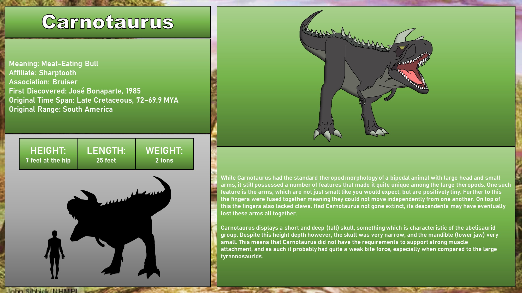 LBT Bestiary - Carnotaurus by 98bokaj on DeviantArt