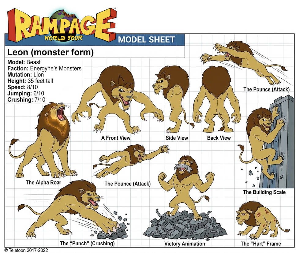 Leon Rampage Rampage World Tour - Leon Model Sheet by 98bokaj on DeviantArt