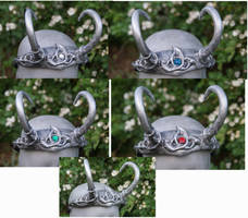 Celtic viking horns helmet tiara crown silver loki