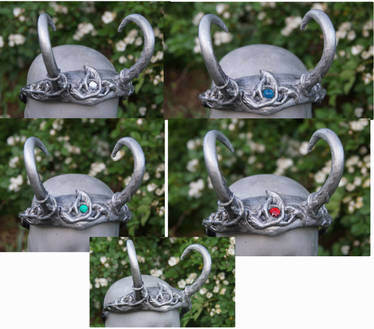 Celtic viking horns helmet tiara crown silver loki