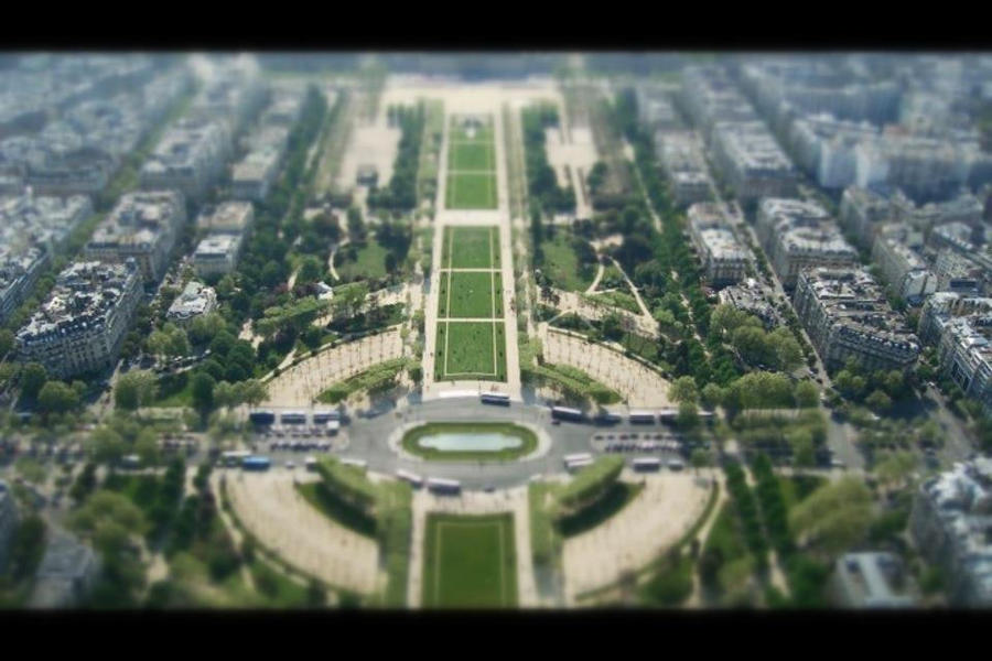 Tilt Shift - Top of the Eiffel Tower.