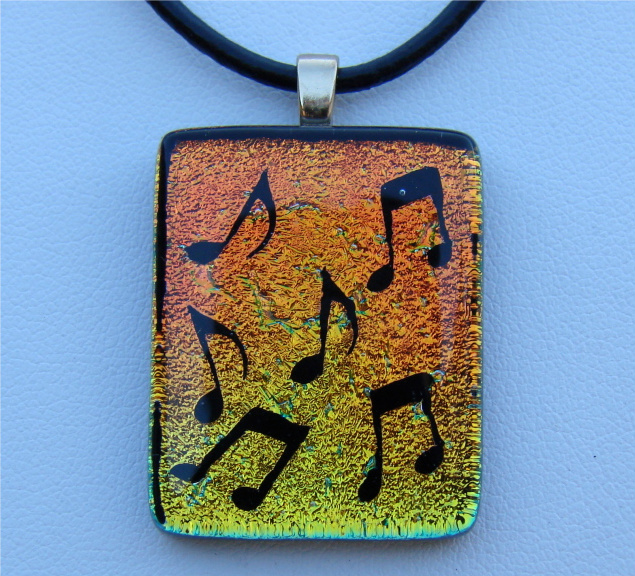 Fiery Music Glass Pendant