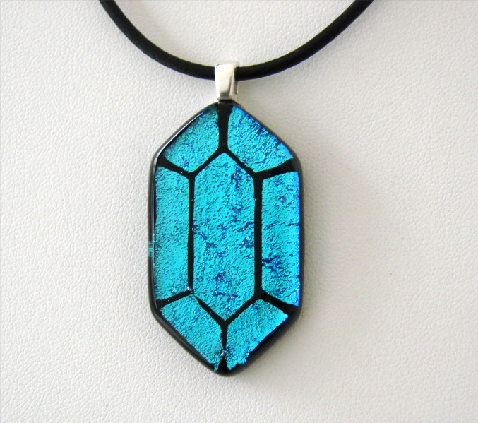 LoZ Blue Rupee Fused Glass