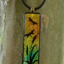 Dragonfly Sunset Fused Glass