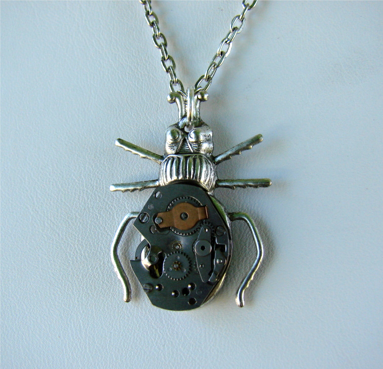 Steampunk Beetle Necklace