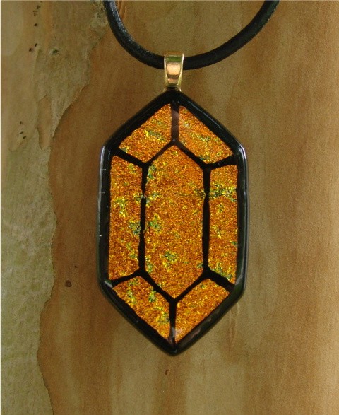 LoZ Gold Rupee Fused Glass