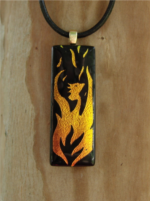 Phoenix Rebirth Fused Glass