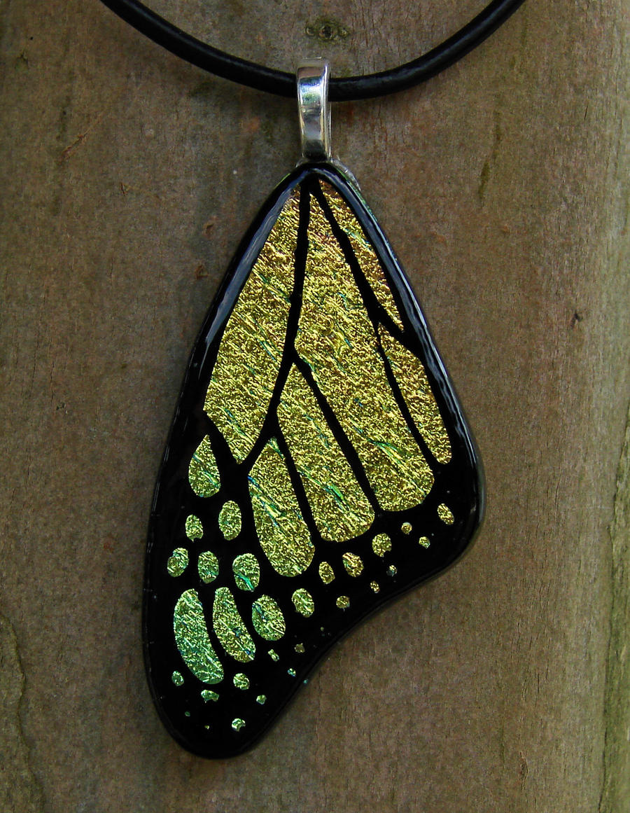 Yellow Butterfly Wing Glass