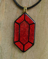 LoZ Red Rupee Fused Glass