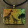 Giraffe Sunset Fused Glass