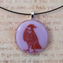 Gentlman Crow Fused Glass Pendant