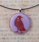 Gentlman Crow Fused Glass Pendant by FusedElegance