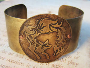 Of Flame Fox Fire Brass Cuff Bracelet