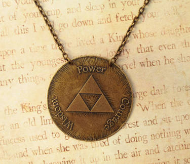 Triforce Medallion  Antiqued Brass Fixed