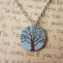 Tree of Life Blue Hand Torched Enamel Necklace