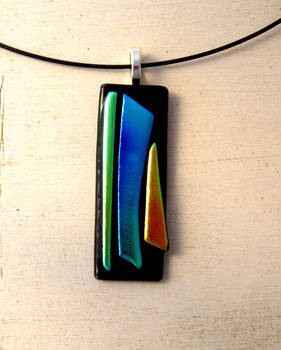 Minimalist Fused Glass Pendant Necklace